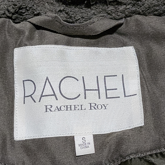 RACHEL Rachel Roy Olive Utility Jacket with Faux Fur Hood - Picture 7 of 13